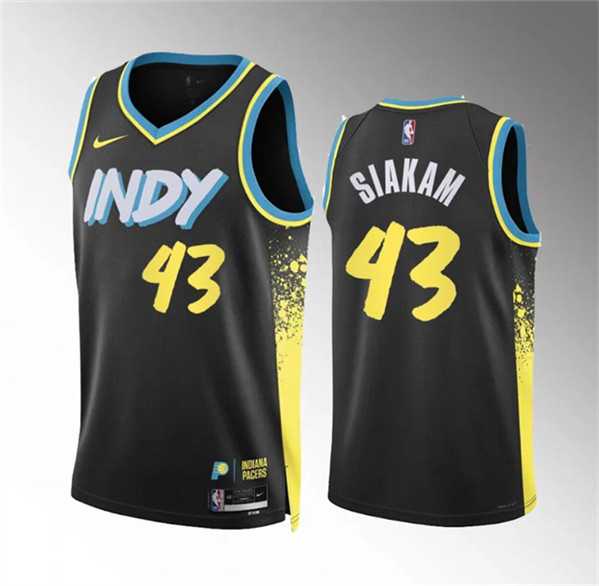 Mens Indiana Pacers #43 Pascal Siakam Black 2023-24 City Edition Stitched Basketball Jersey Dzhi